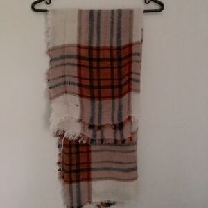 Large Plaid Gauze Scarf